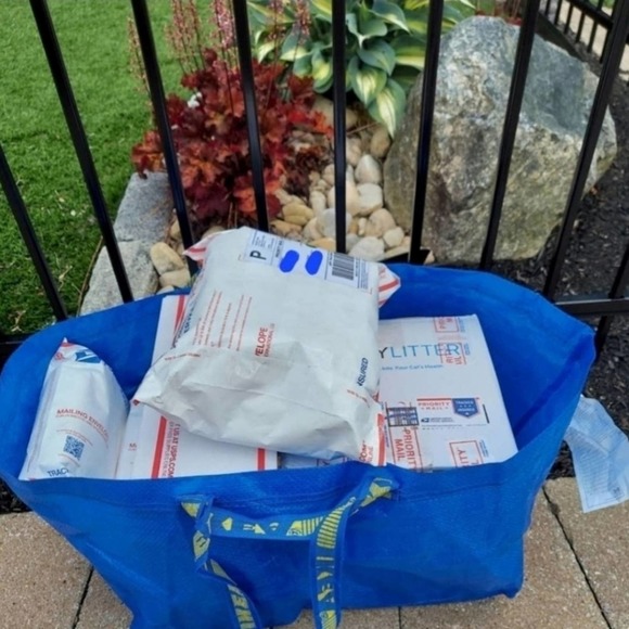 IKEA FRAKTA Ten (10) Extra Large Big Blue Reusable Shopping Bags Laundry Travel - Picture 2 of 13